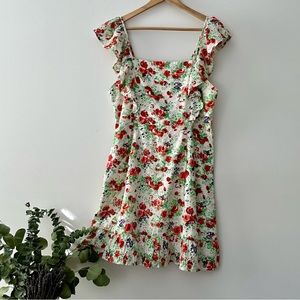 Francesca’s Blue Rain Floral Eyelet Lace Mini Dress Size Medium